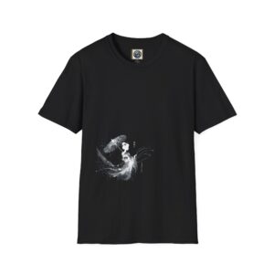 Elegant Artistic Unisex T-Shirt - Softstyle Black Tee, Perfect Gift for Art Lovers, Fashion Statement, Casual Wear, Unique Gift Idea