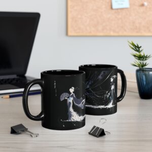Artistic Geisha Black Mug Collection, Elegant Coffee Cup, Cozy Gift for Art Lovers, Stylish Drinkware, Unique Home Decor