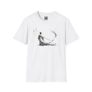 Artistic Samurai T-Shirt - Unisex Softstyle Tee Featuring Chinese Ink Painting, Art Lovers Gift, Casual Wear, Unique Fashion