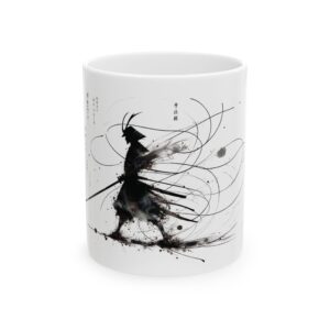 Samurai Spirit Ceramic Mug - Unique Tea & Coffee Cup, Gift for Warriors, Zen Decor, Asian Art, Office Mugs, Home Essentials