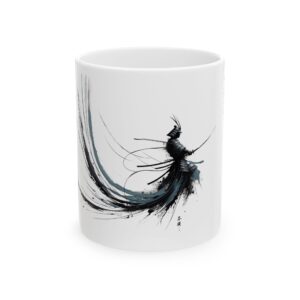 Samurai-Inspired Ceramic Coffee Mug, Unique Artwork Mug, Tea Lover Gift, Zen Home Decor, Japanese Aesthetic Ceramic Cup